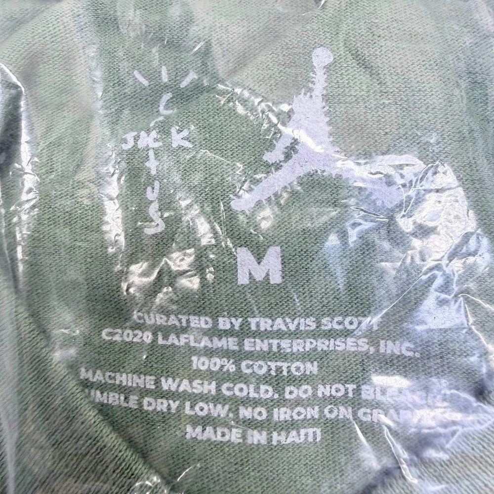 Travis Scott Jordan Cactus Jack Highest T-Shirt Olive Green Size M New
